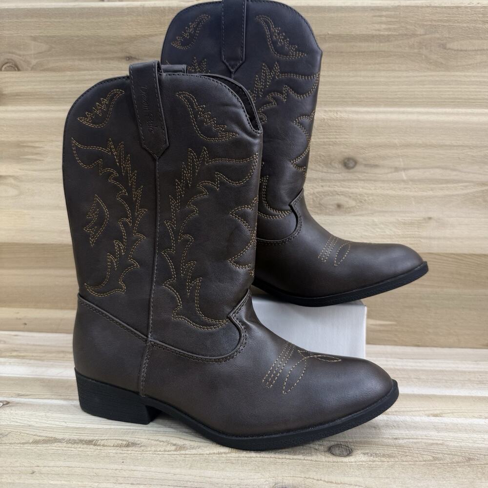 Dream Pairs Kids Girls Cowgirl Western Boots Mid Calf Boots Riding Boots Size 3Y - Picture 2 of 11